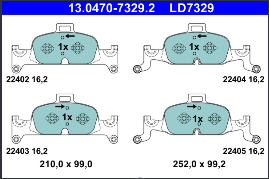 Klocki hamulcowe - komplet, 13.0470-7329.2, ATE w ofercie sklepu e-autoparts.pl 